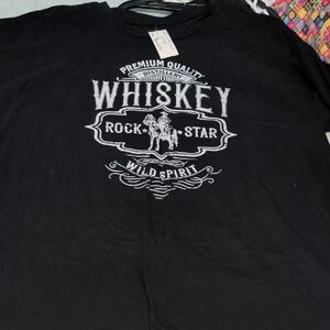 Black "Whiskey Rock Star" Graphic Short Sleeve Tee - Women